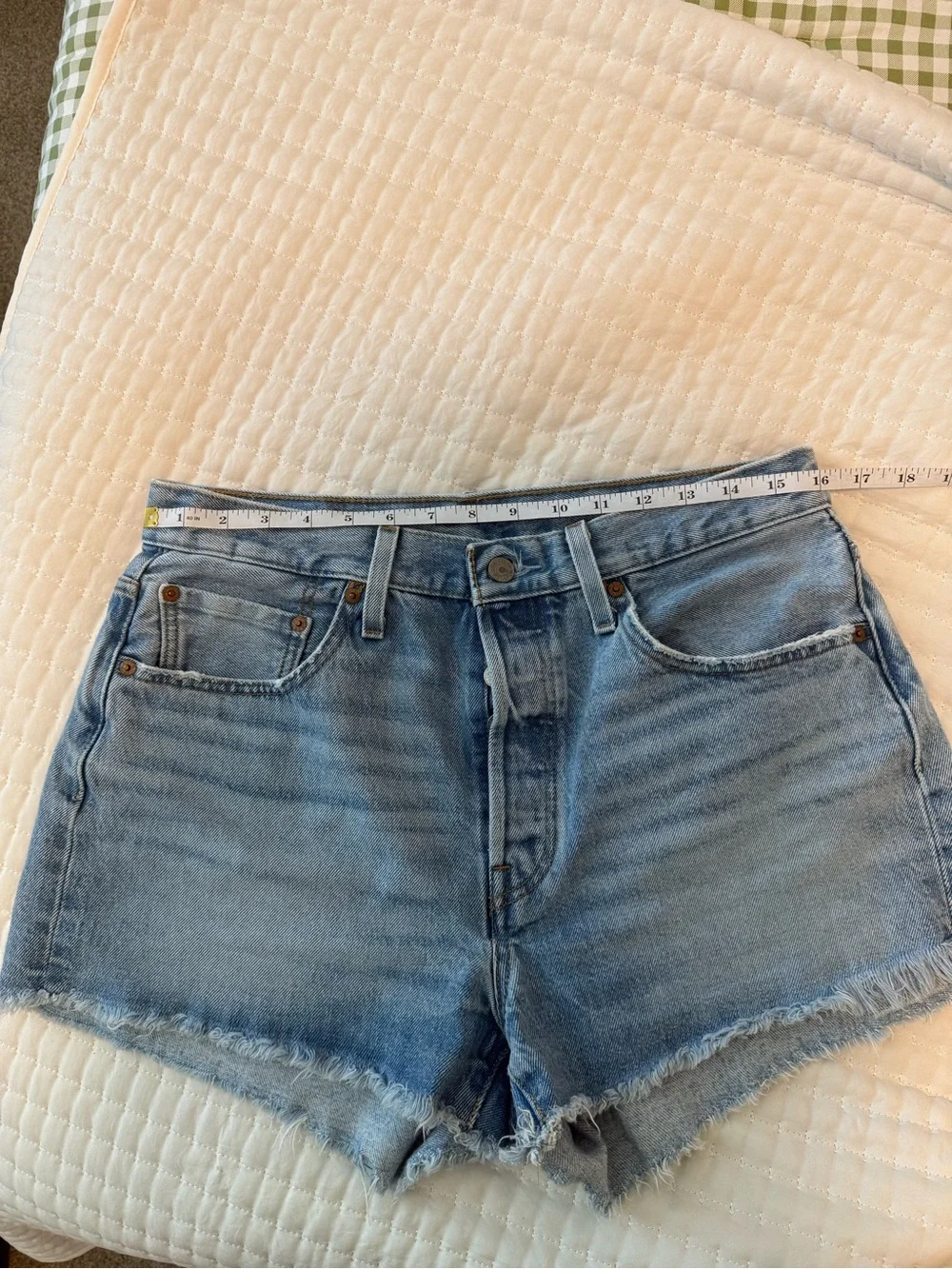 Levi's 501 Light Blue High-Rise Cutoff Denim Shorts